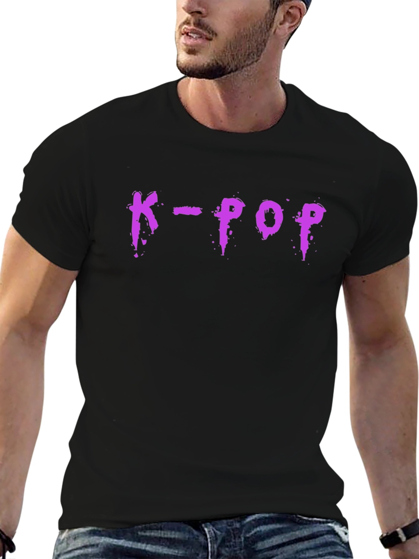 K-Pop Graphic T-Shirt - Trendy Purple Design