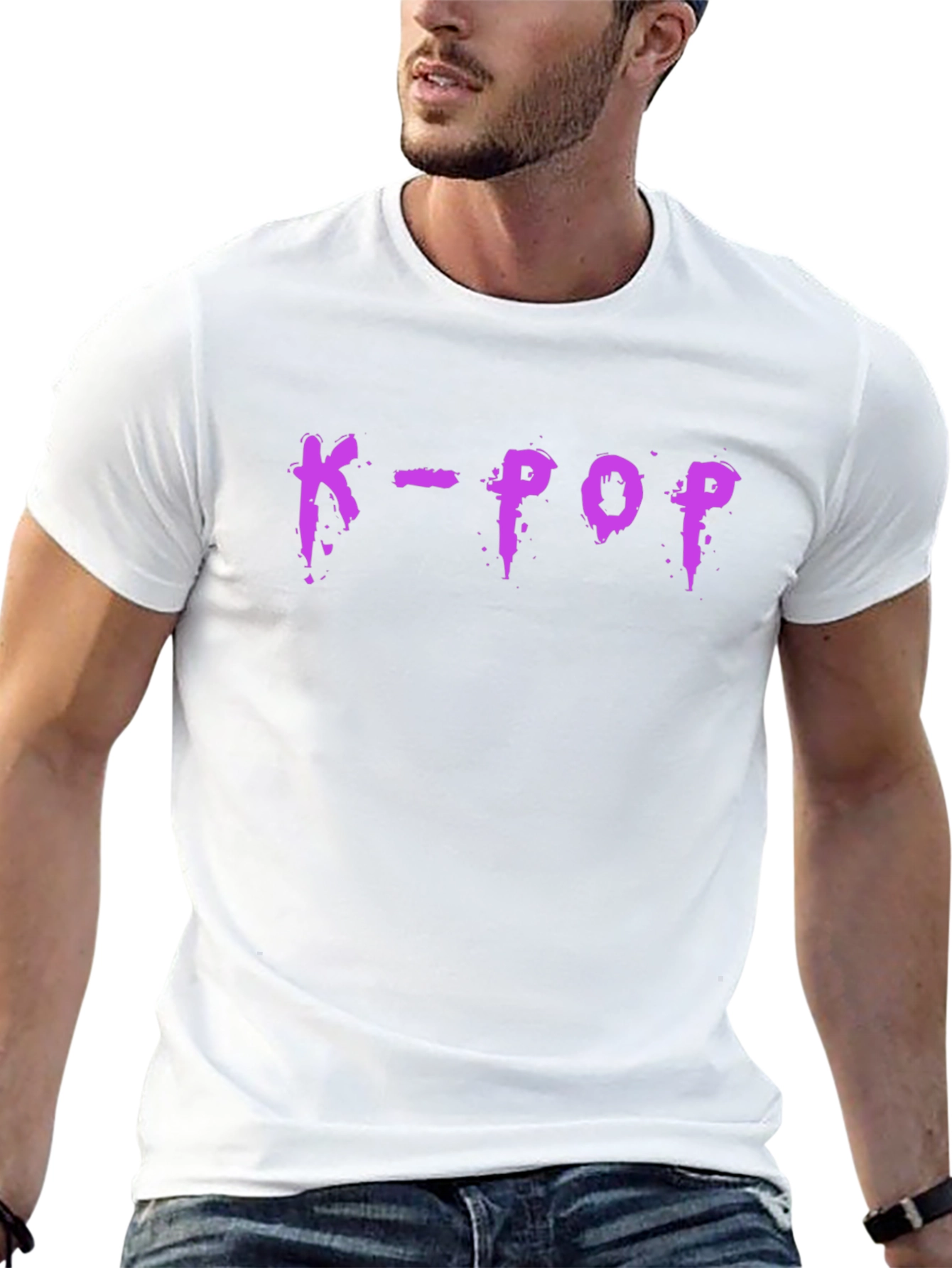 K-Pop Graphic T-Shirt - Trendy Purple Design