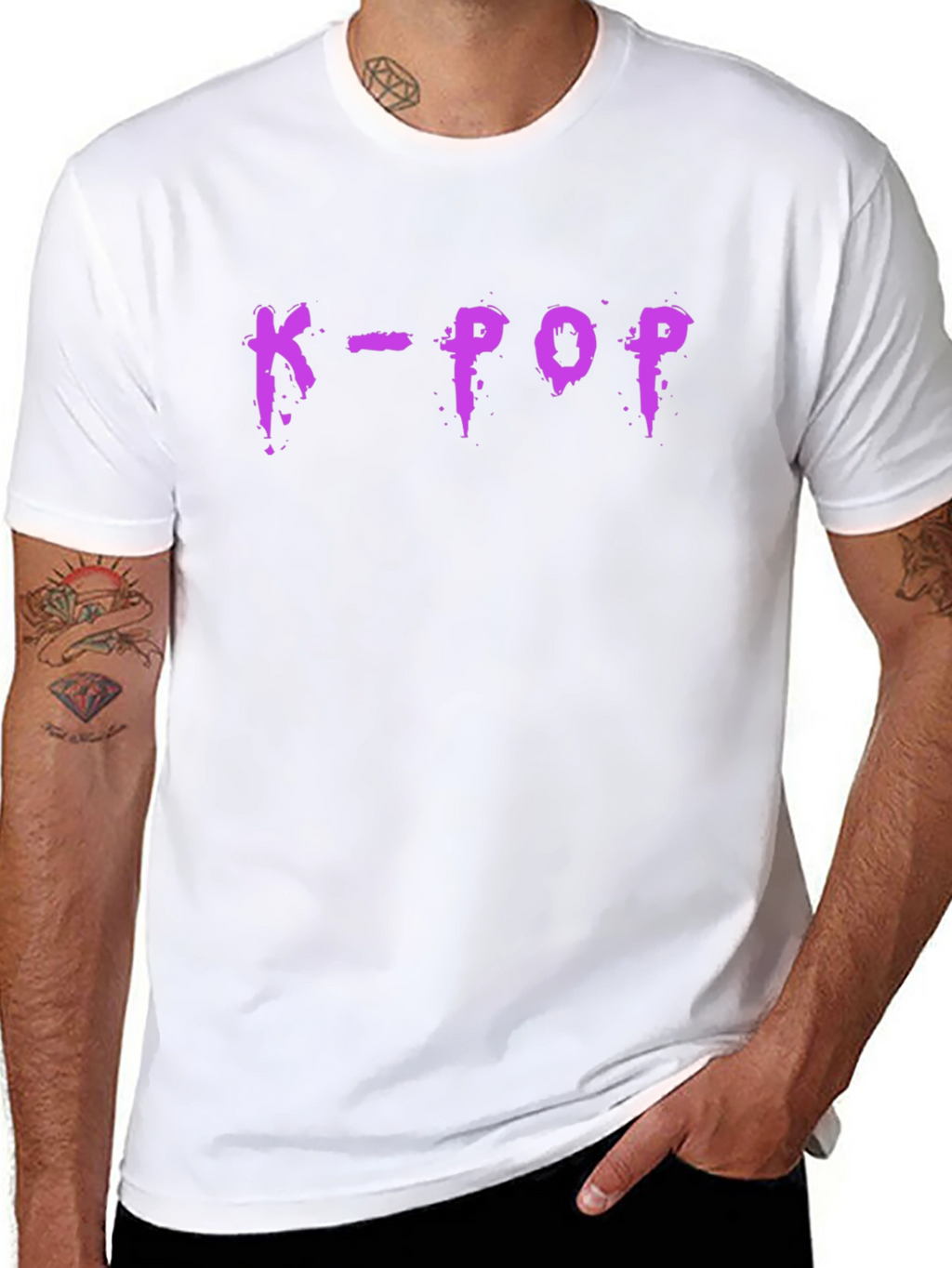K-Pop Graphic T-Shirt - Trendy Purple Design