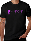 K-Pop Graphic T-Shirt - Trendy Purple Design