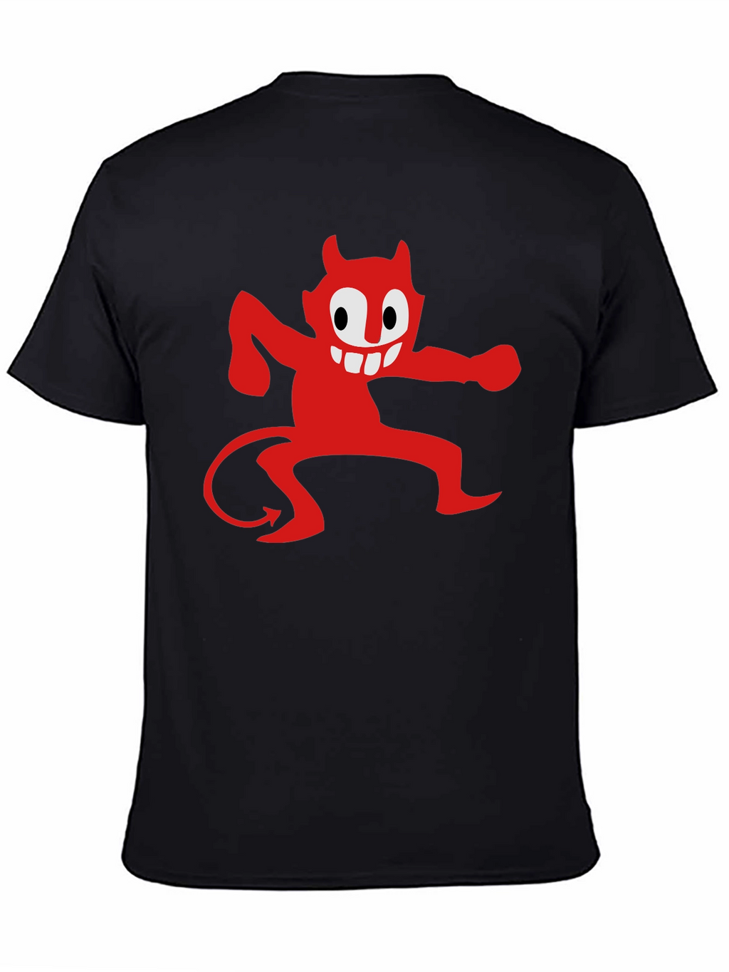 Cartoon Devil Graphic Tee - Mens Black T-Shirt