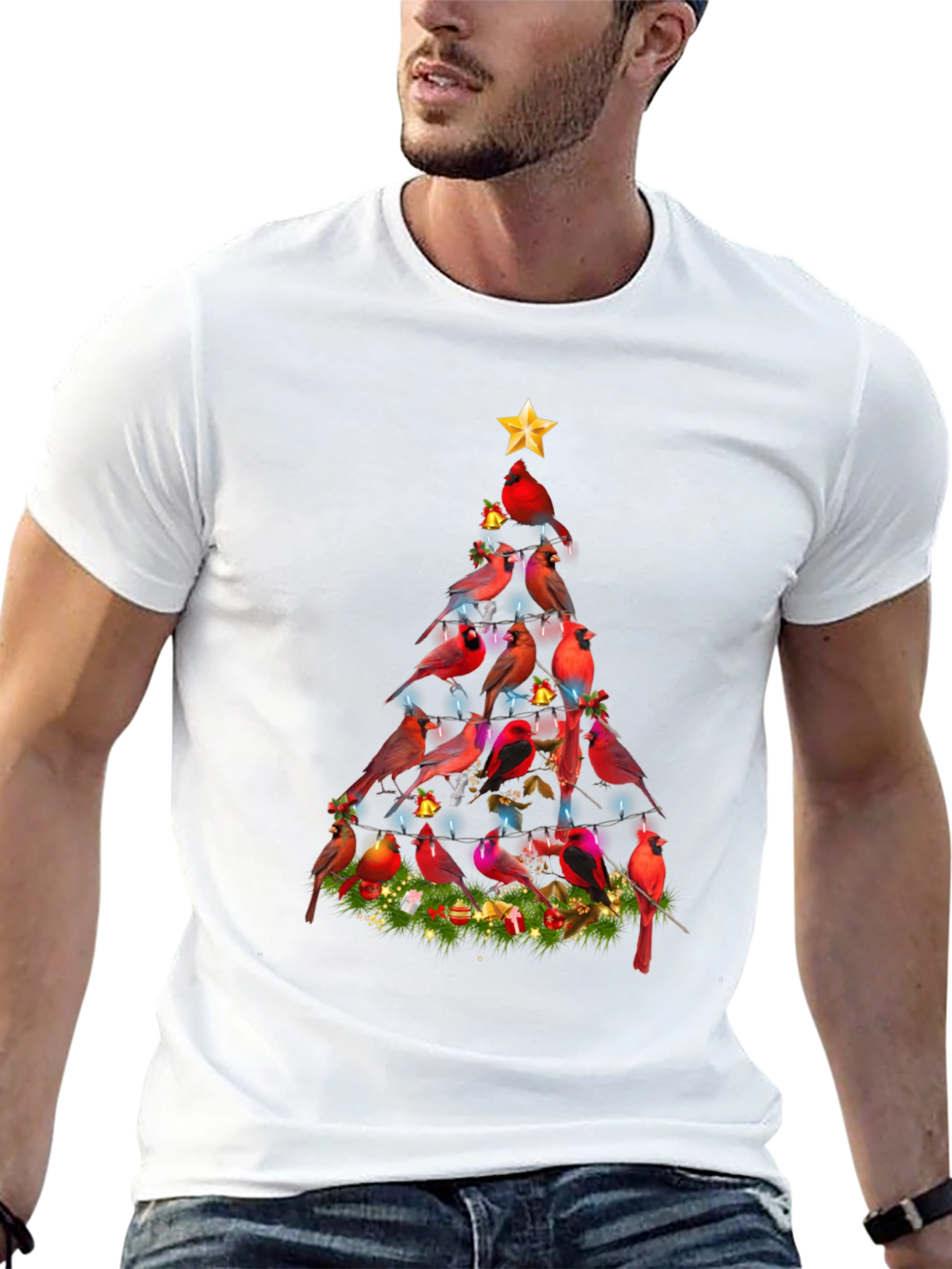 Cardinal Christmas Tree Graphic Tee