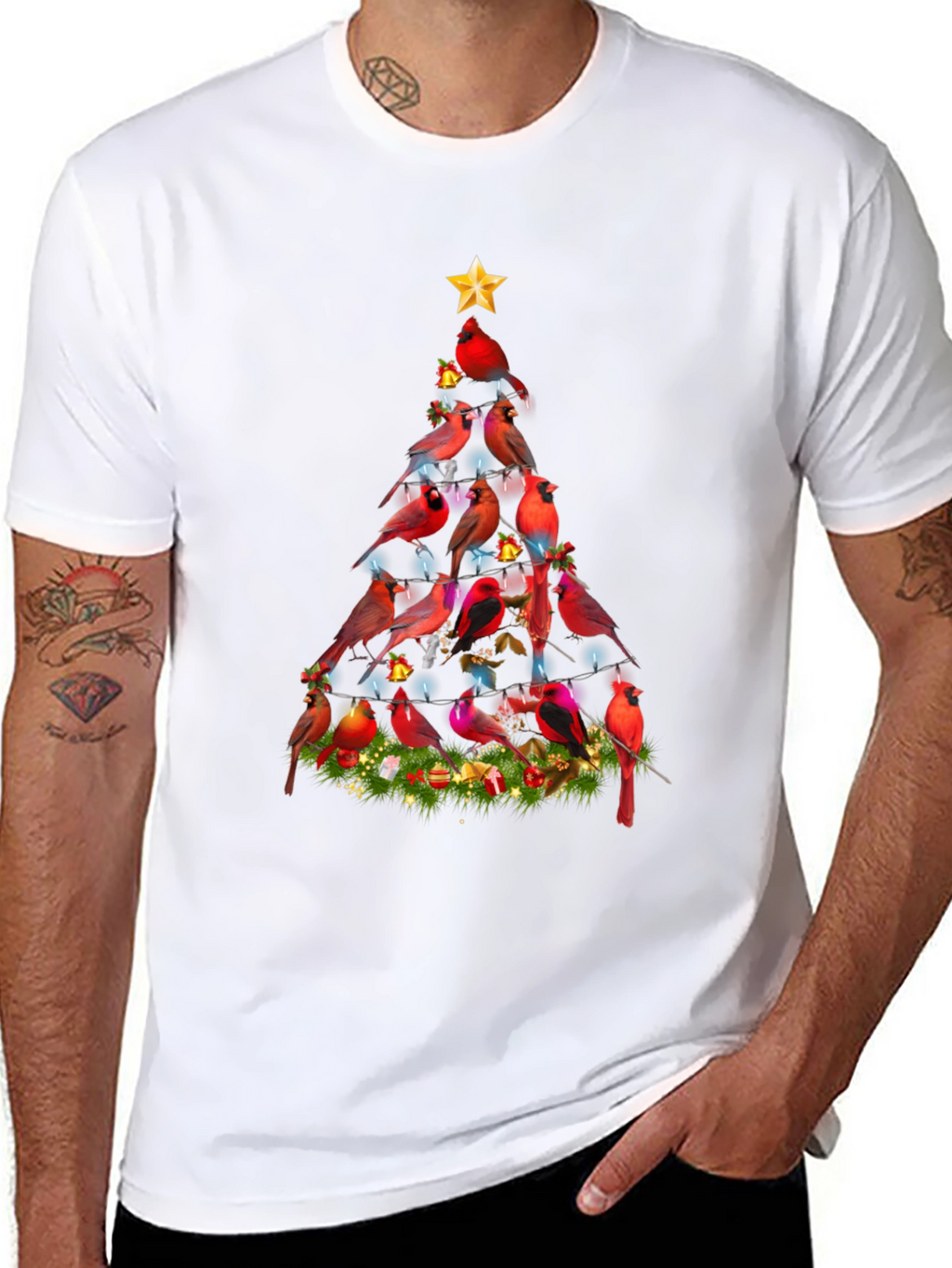 Cardinal Christmas Tree Graphic Tee