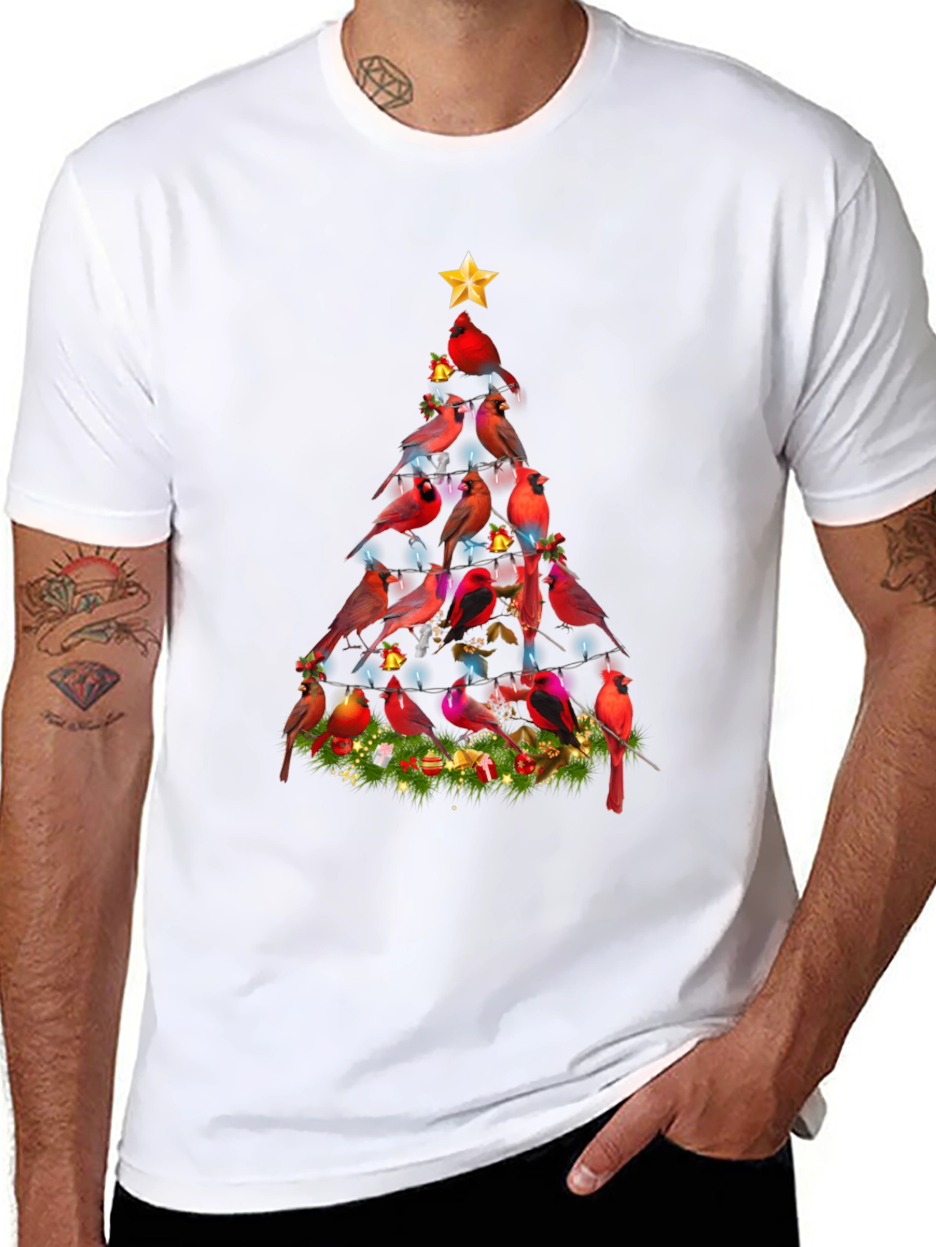 Cardinal Christmas Tree Graphic Tee