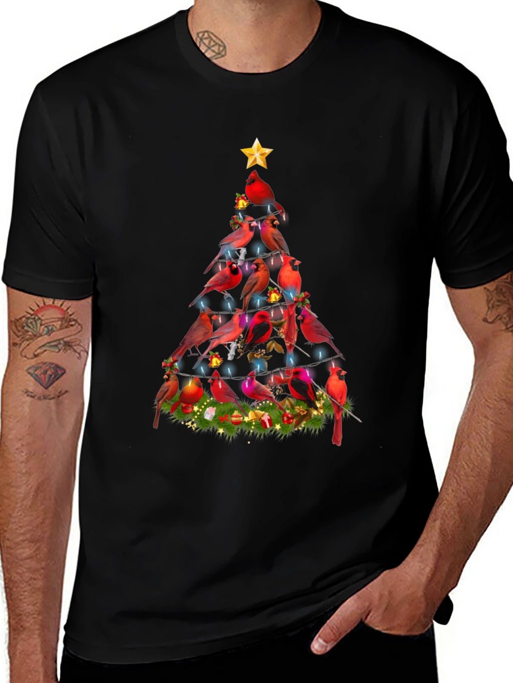 Cardinal Christmas Tree Graphic Tee