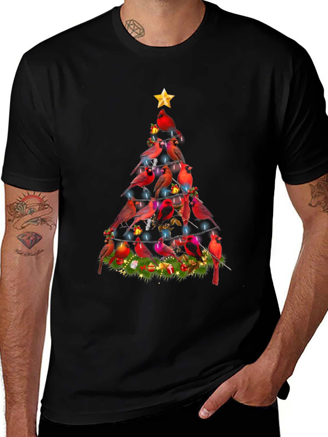 Cardinal Christmas Tree Graphic Tee