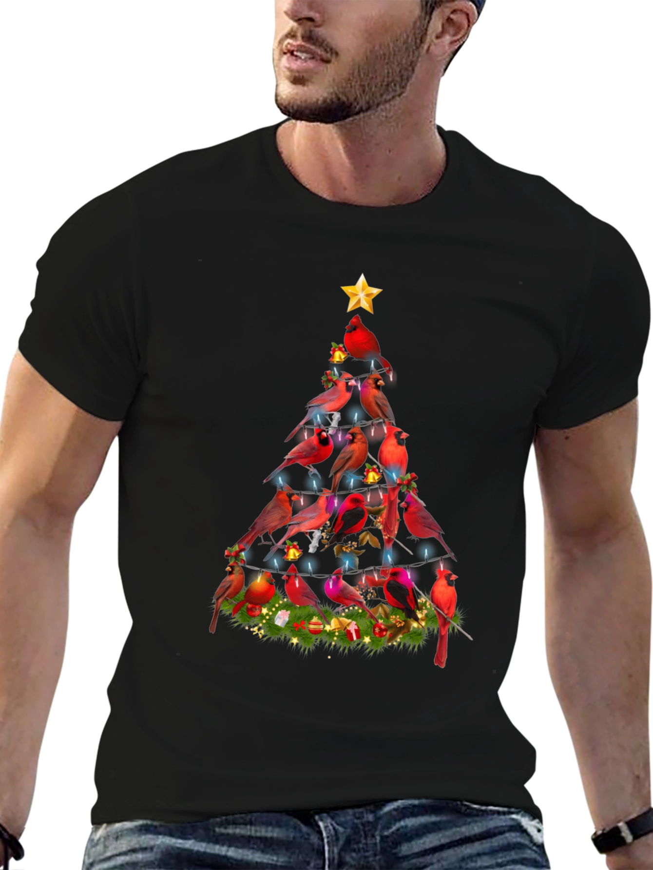 Cardinal Christmas Tree Graphic Tee