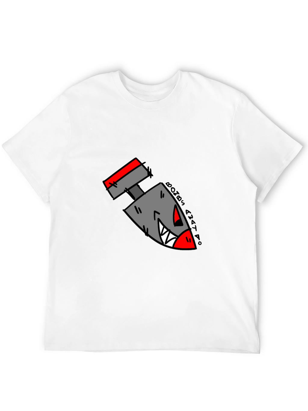 Cartoon Bomb Graphic Tee - Black Cotton T-Shirt
