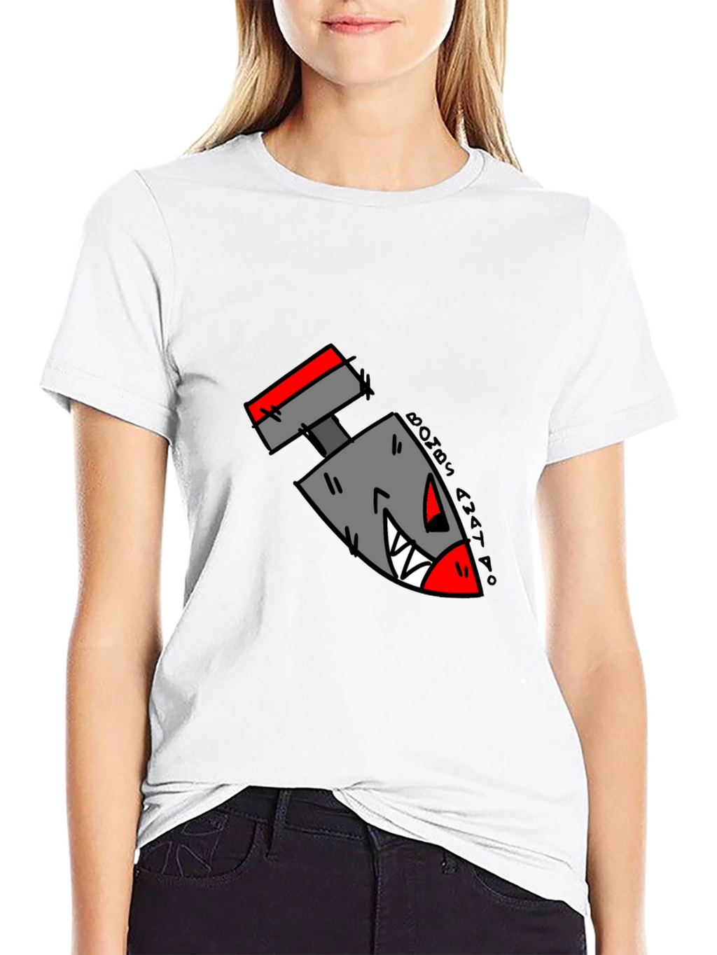Cartoon Bomb Graphic Tee - Black Cotton T-Shirt