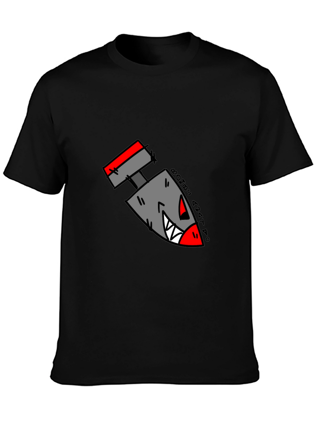 Cartoon Bomb Graphic Tee - Black Cotton T-Shirt