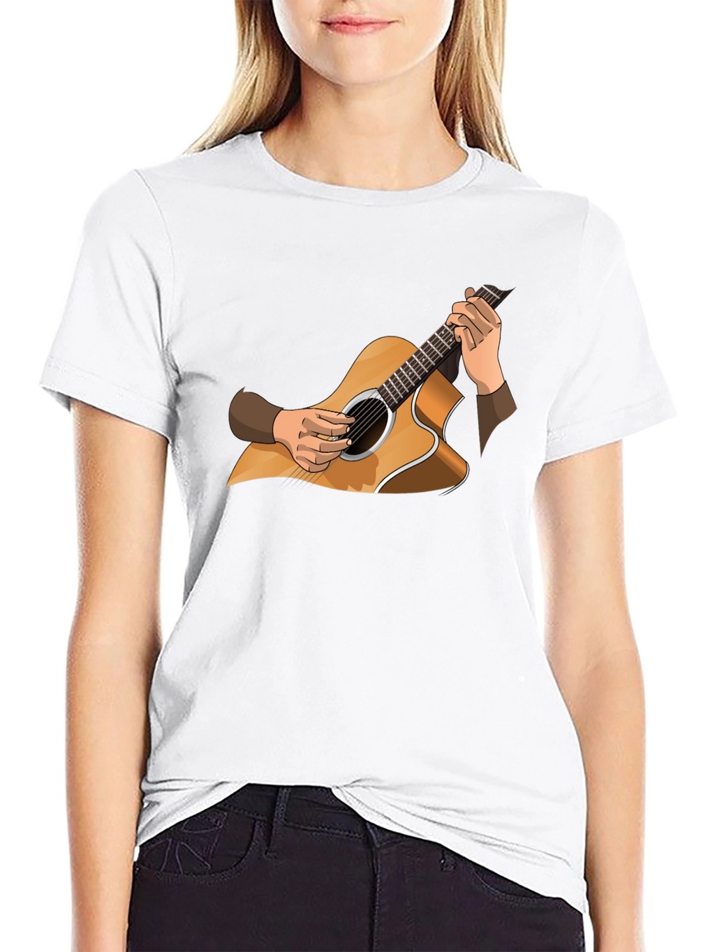 Guitar Graphic Tee - Musician Style Black T-Shirt