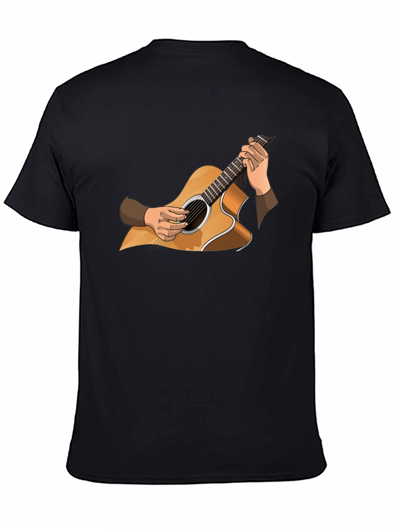 Guitar Graphic Tee - Musician Style Black T-Shirt