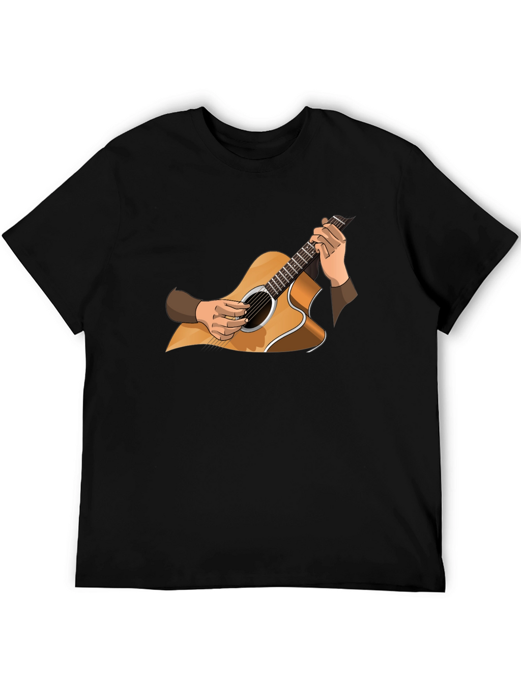 Guitar Graphic Tee - Musician Style Black T-Shirt