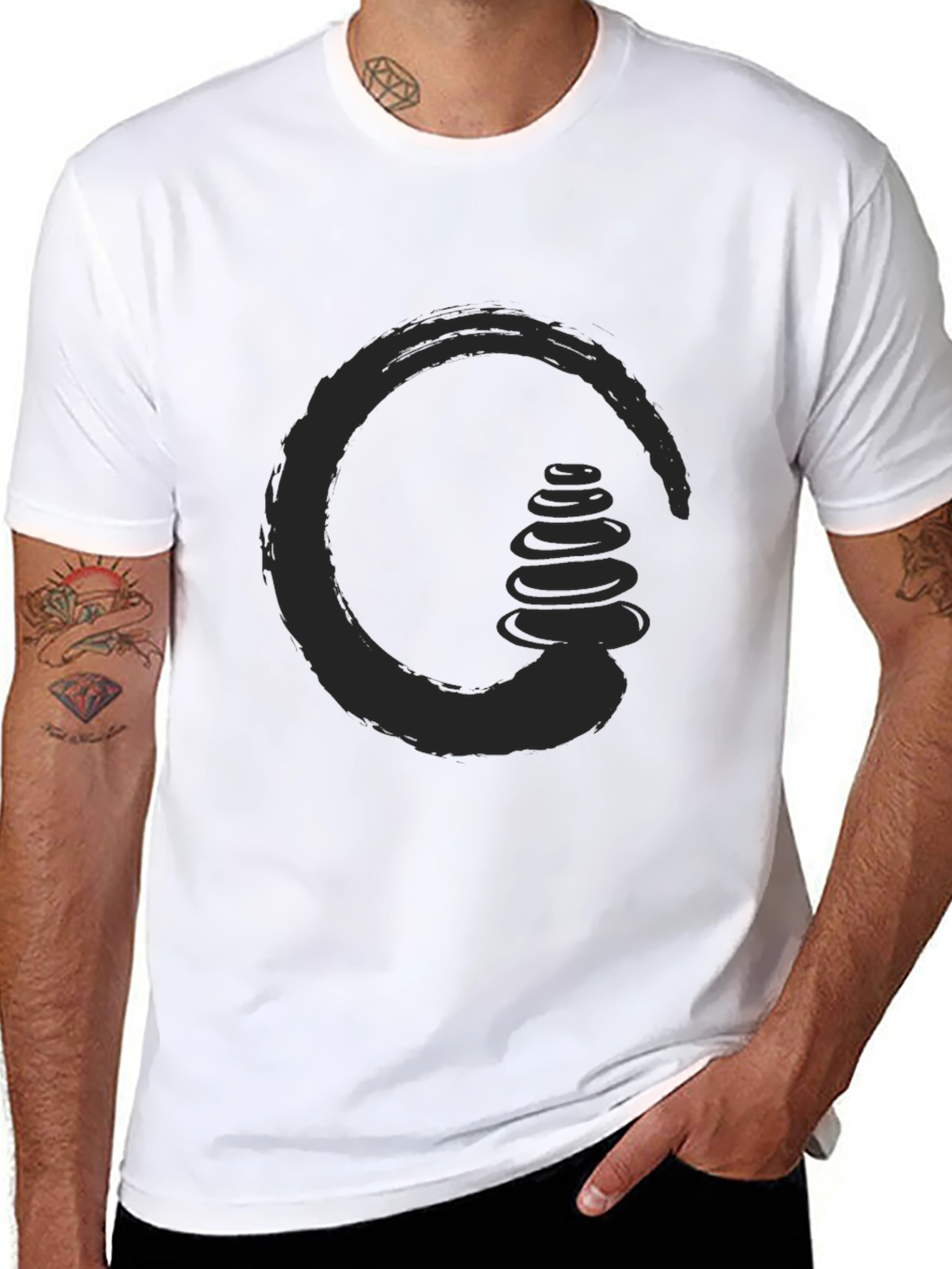 Zen Stones Circle Graphic Tee - Relaxed Fit