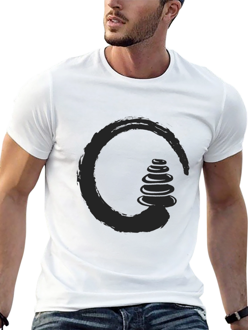 Zen Stones Circle Graphic Tee - Relaxed Fit