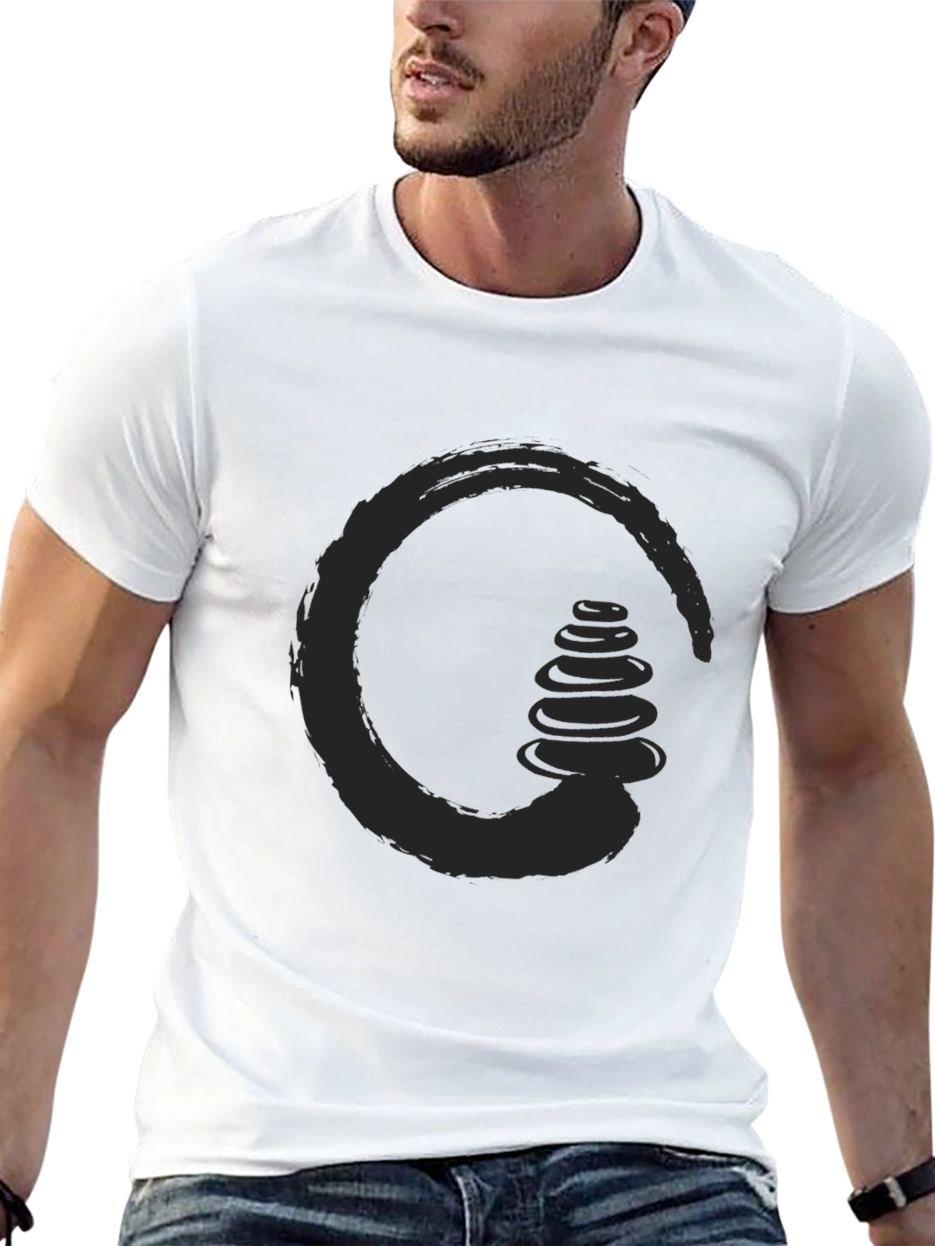 Zen Stones Circle Graphic Tee - Relaxed Fit