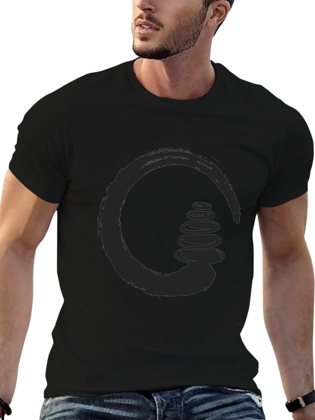 Zen Stones Circle Graphic Tee - Relaxed Fit