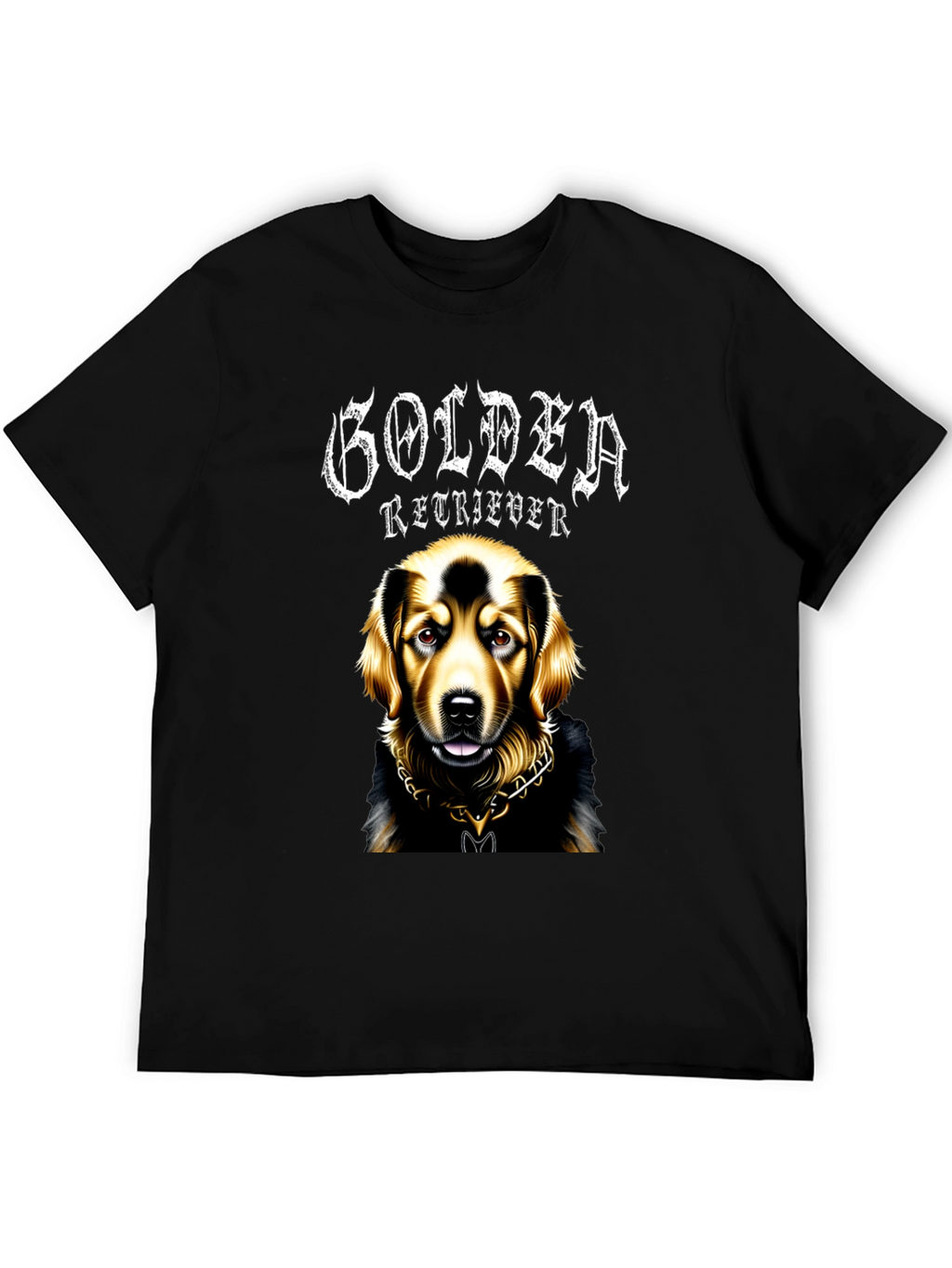 Golden Retriever Dog Graphic Black T-Shirt