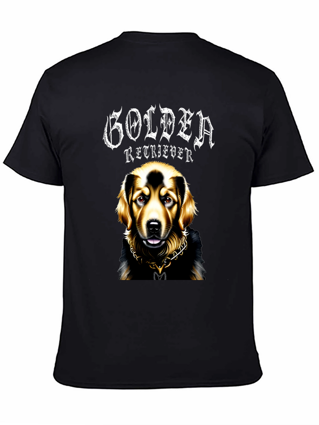 Golden Retriever Dog Graphic Black T-Shirt