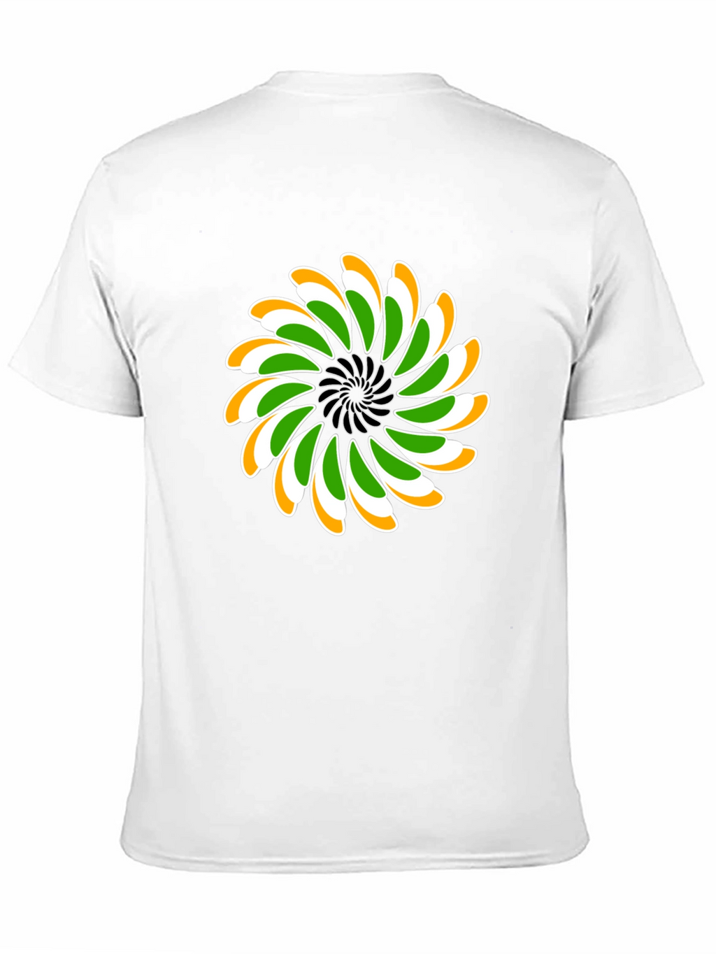 Indian Flag Floral T-Shirt - Black Cotton Blend