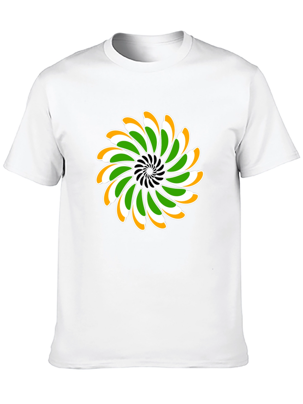 Indian Flag Floral T-Shirt - Black Cotton Blend