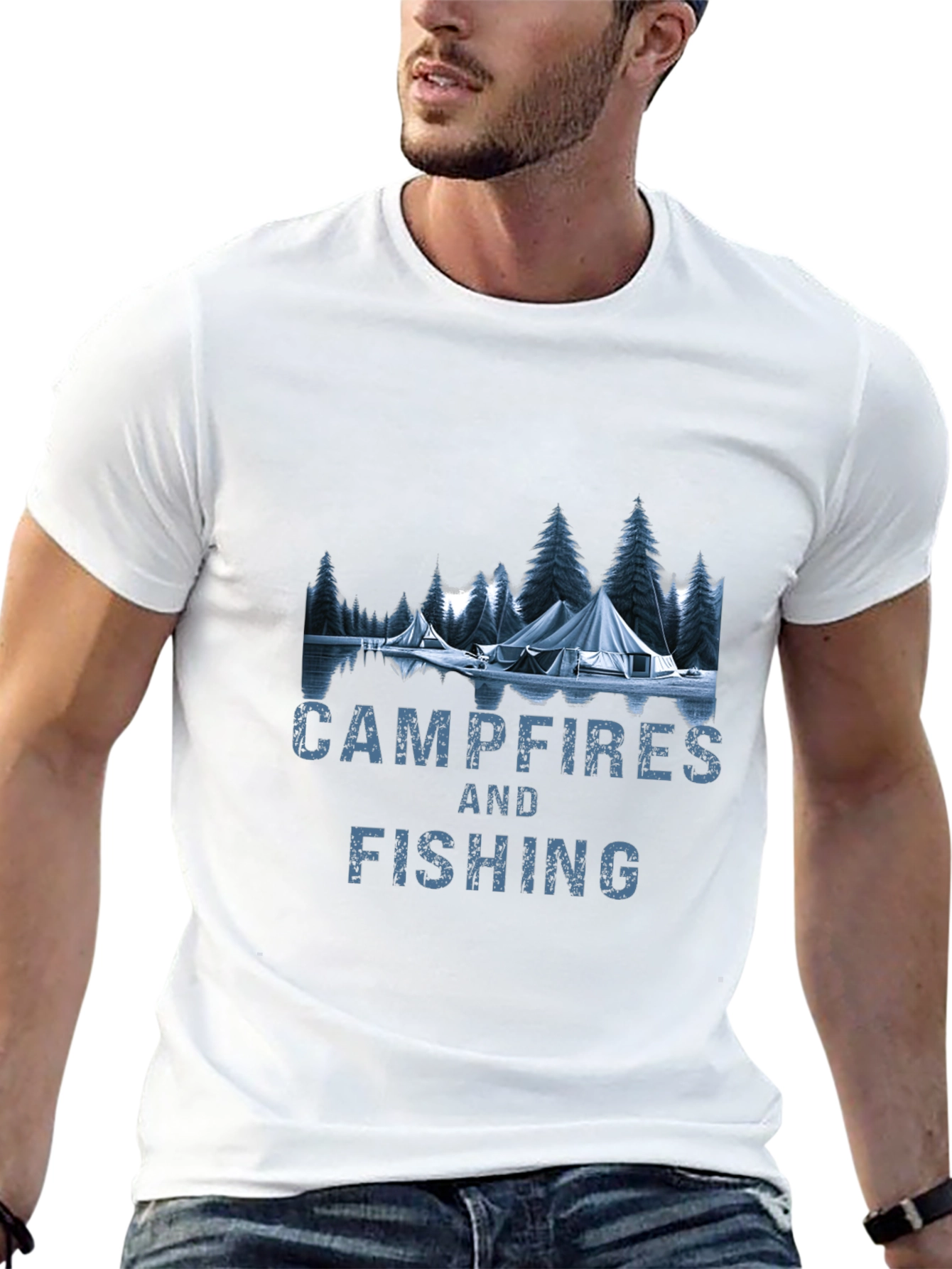 Campfires & Fishing Graphic T-Shirt