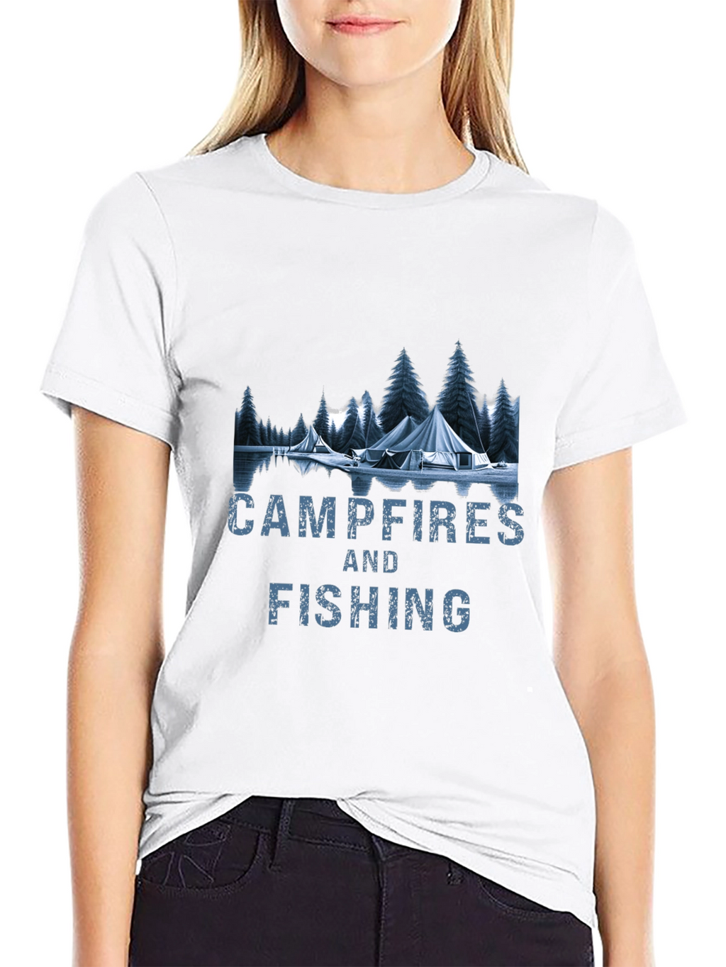 Campfires & Fishing Graphic T-Shirt