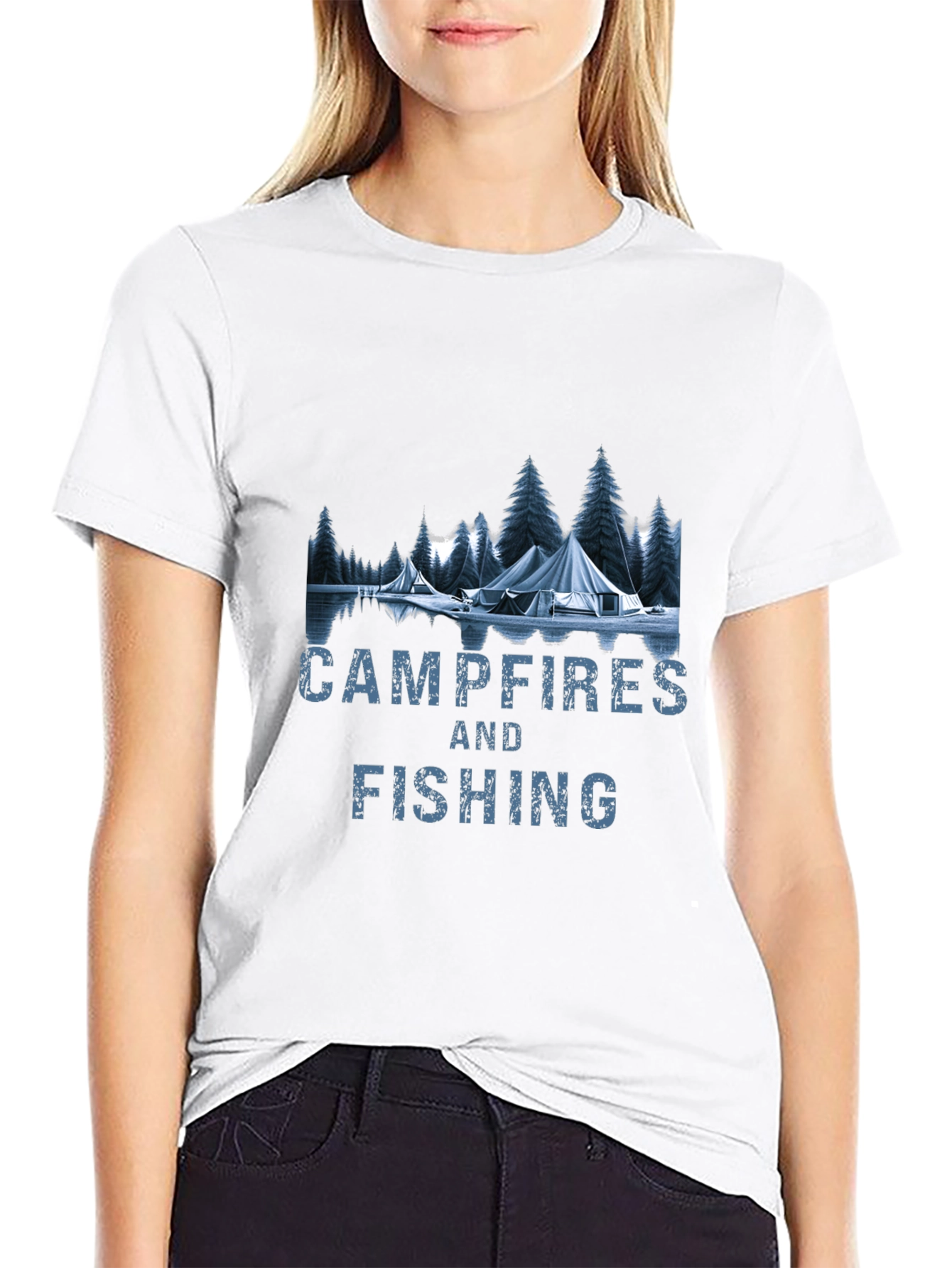 Campfires & Fishing Graphic T-Shirt