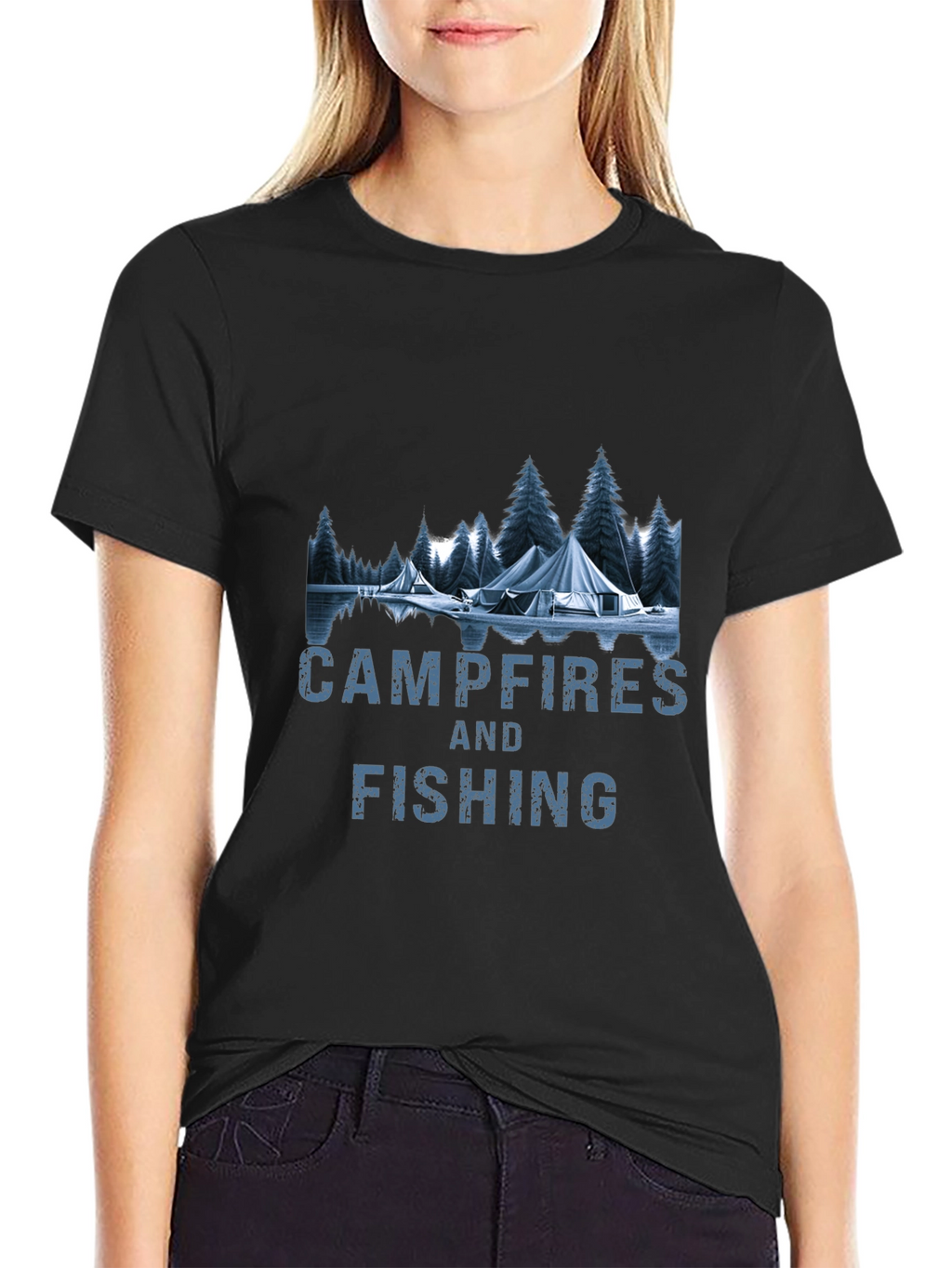 Campfires & Fishing Graphic T-Shirt