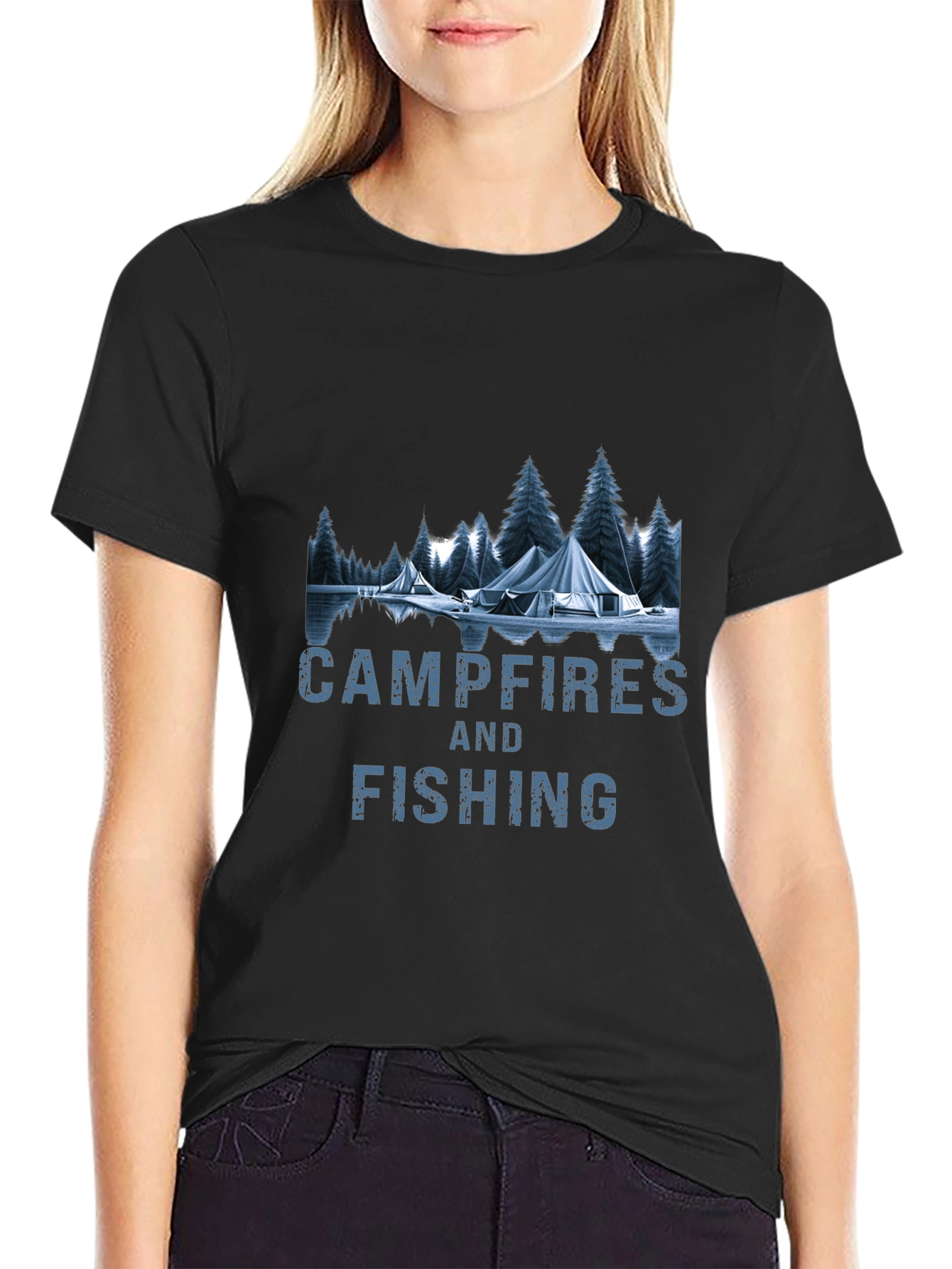 Campfires & Fishing Graphic T-Shirt