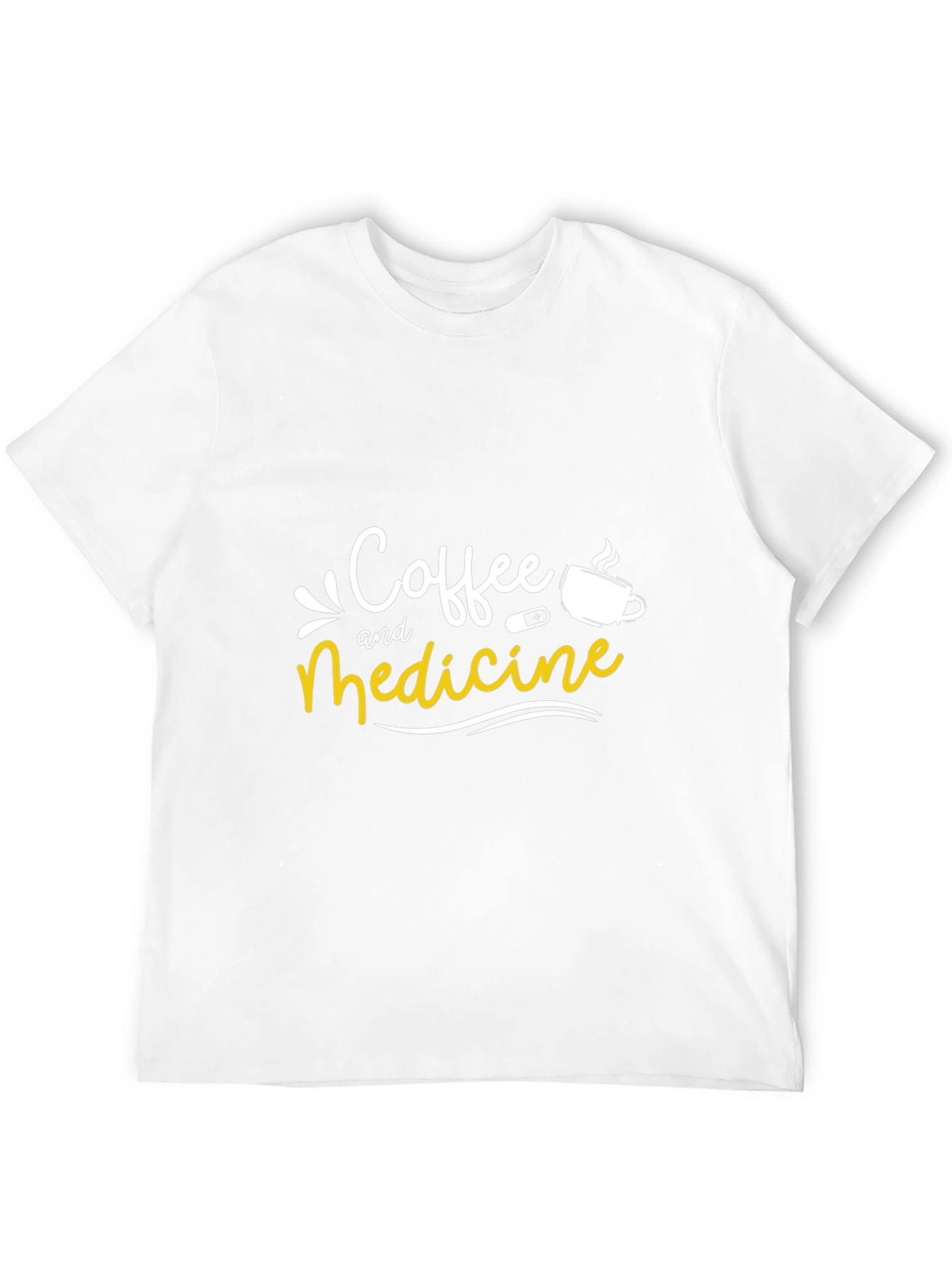Coffee and Medicine Graphic Tee - Black Unisex T-Shirt