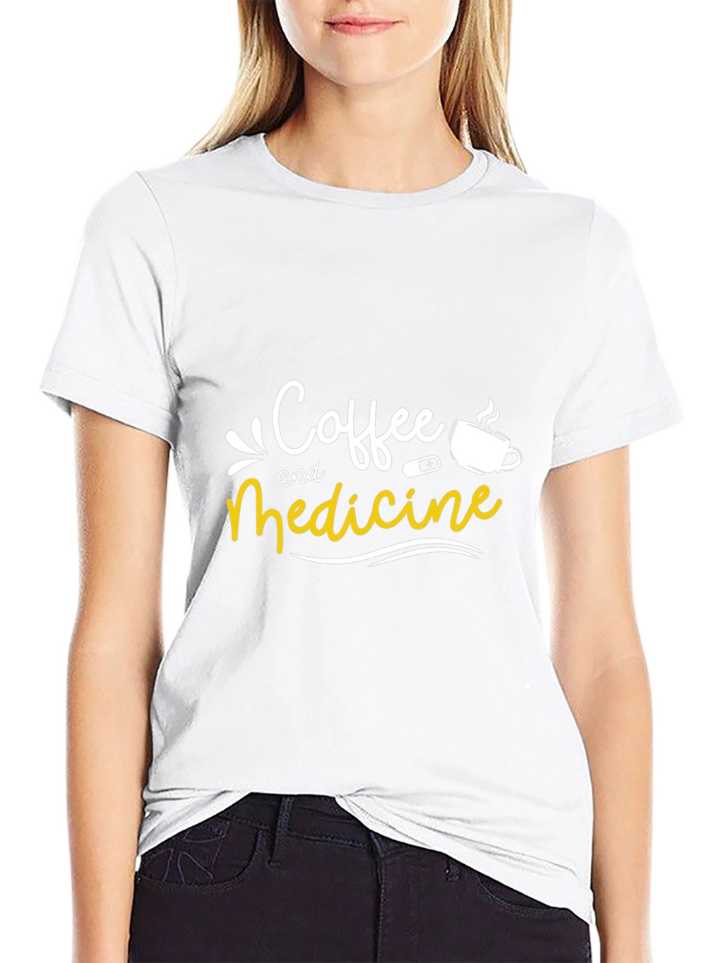 Coffee and Medicine Graphic Tee - Black Unisex T-Shirt