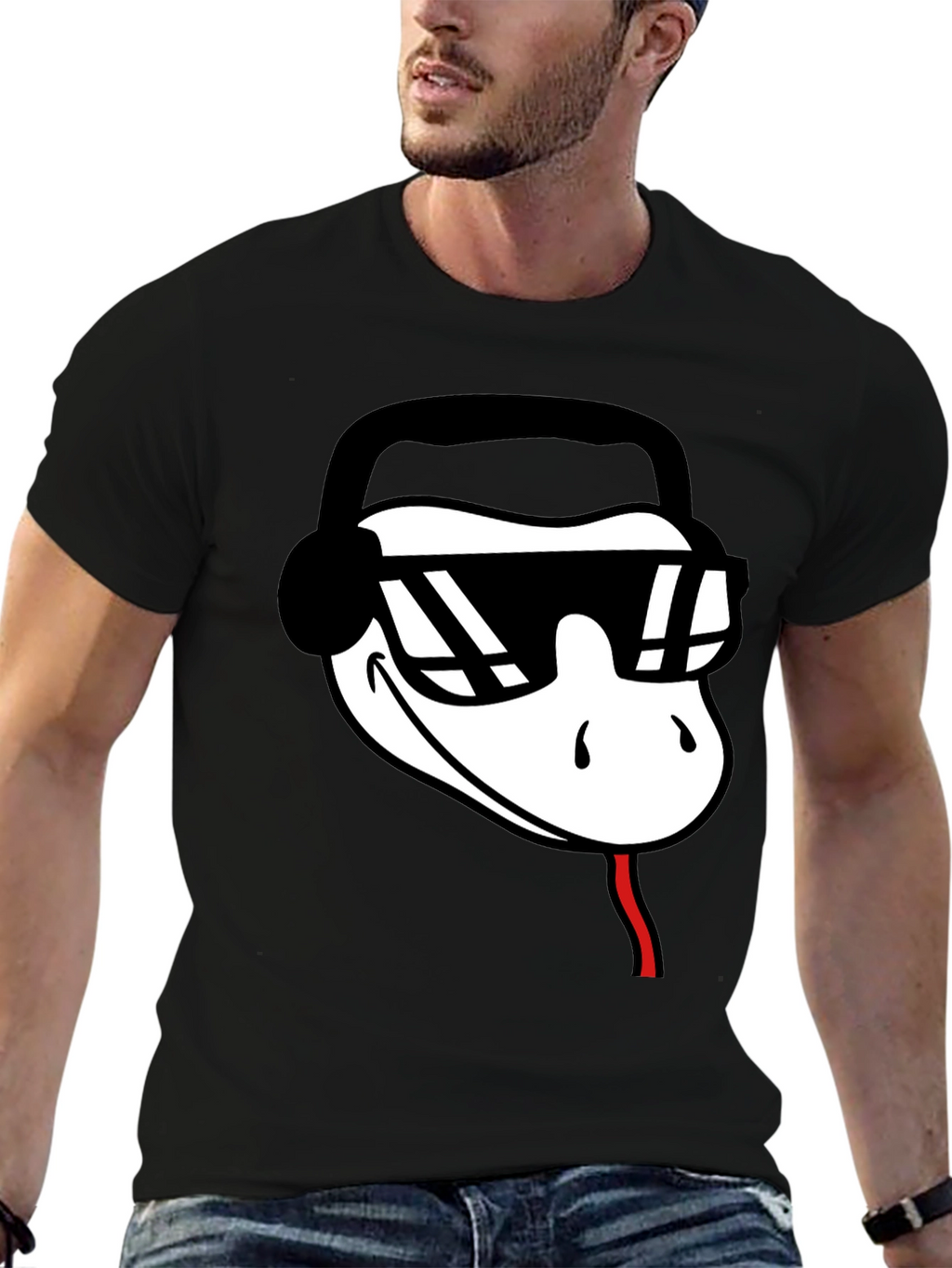 Cool Snake DJ Black T-Shirt