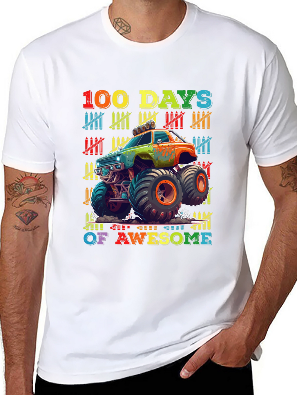 100 Days of Awesome Monster Truck T-Shirt