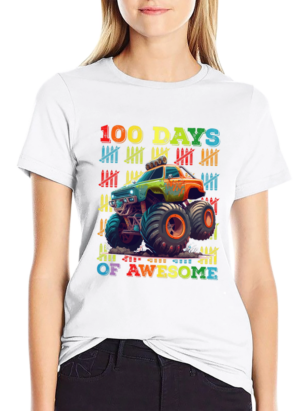 100 Days of Awesome Monster Truck T-Shirt
