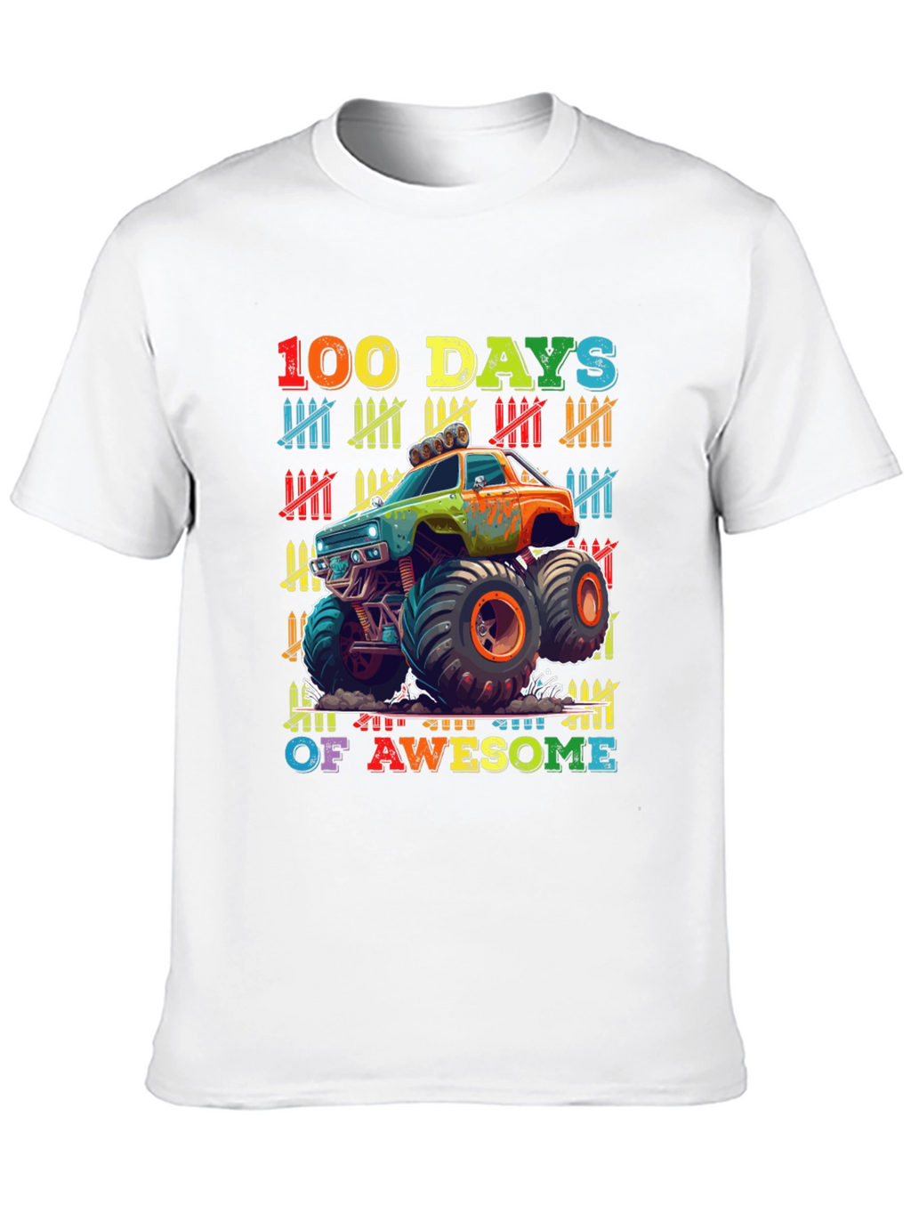 100 Days of Awesome Monster Truck T-Shirt
