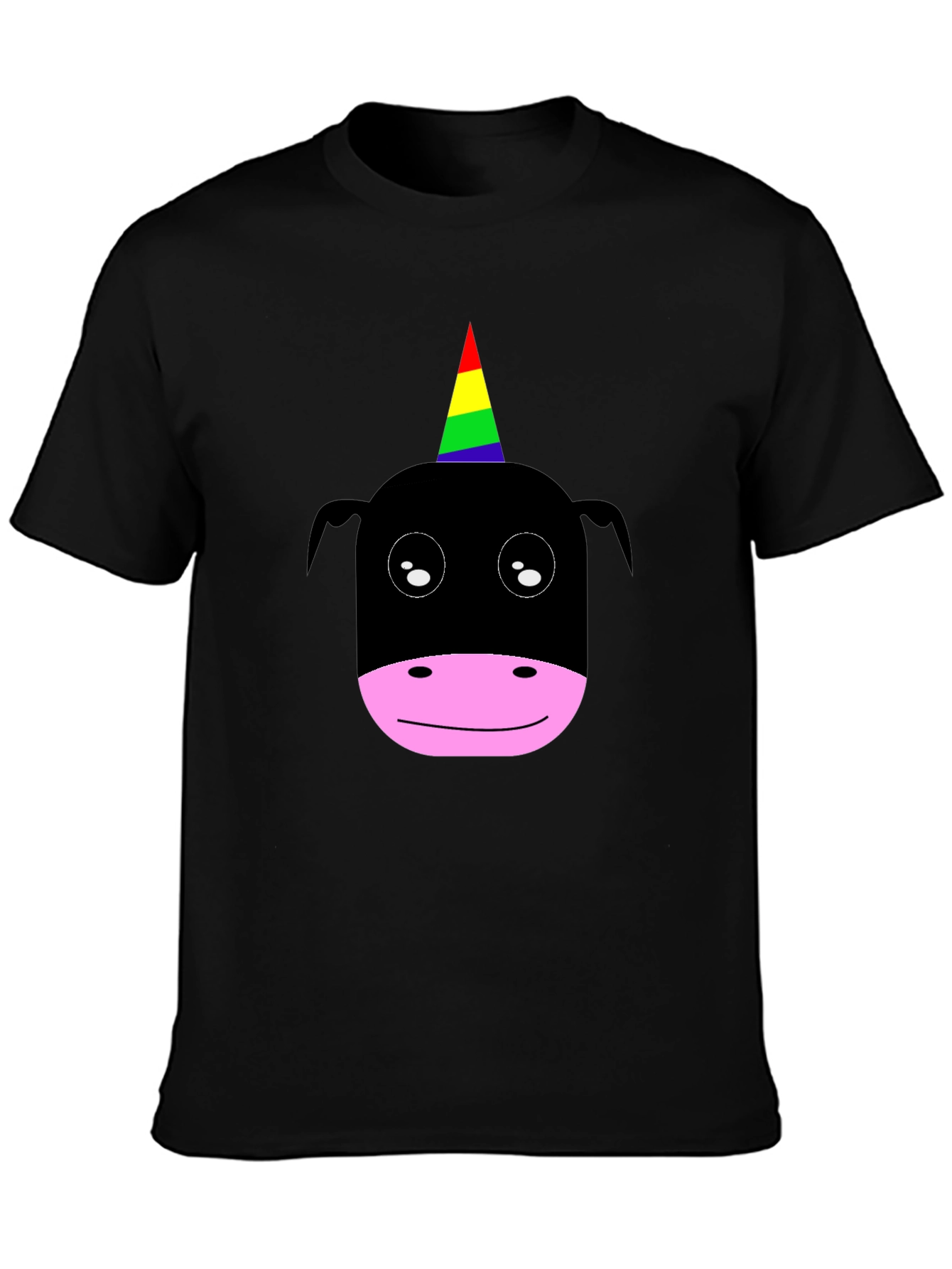 Unicorn Graphic Tee - Black Cotton Shirt