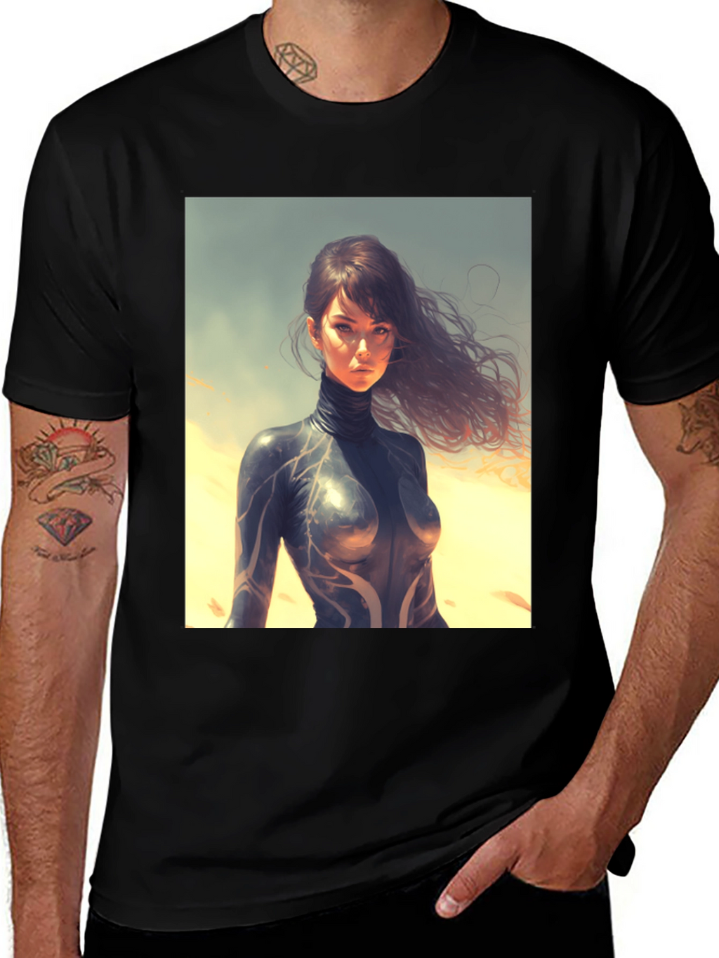 Woman in Catsuit Graphic Tee