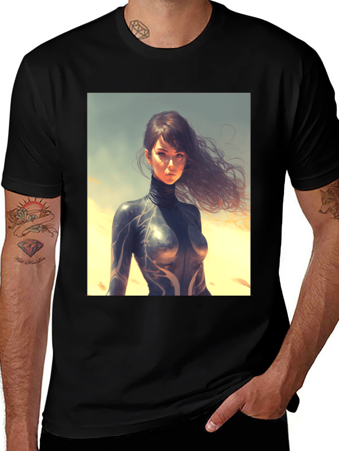 Woman in Catsuit Graphic Tee