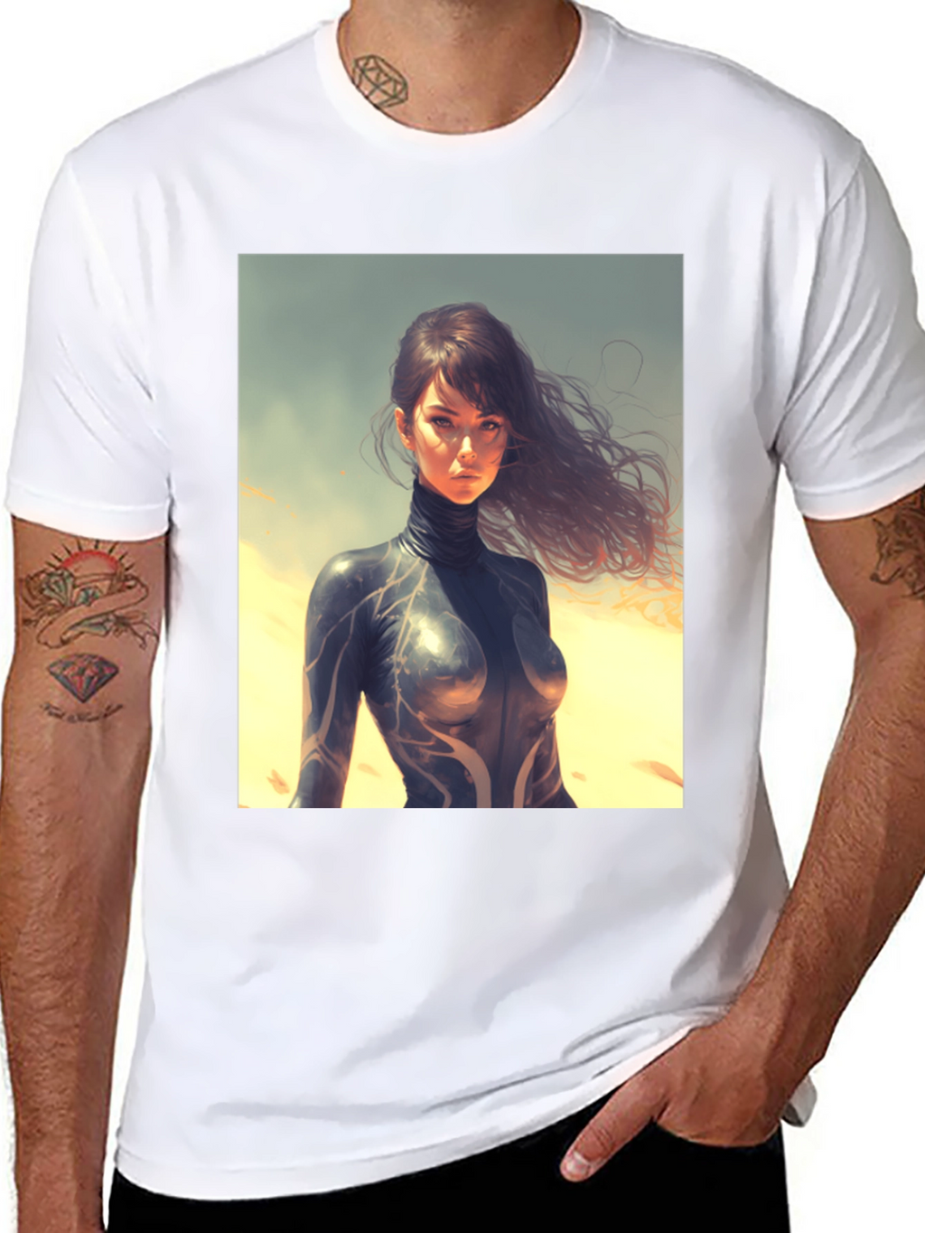 Woman in Catsuit Graphic Tee