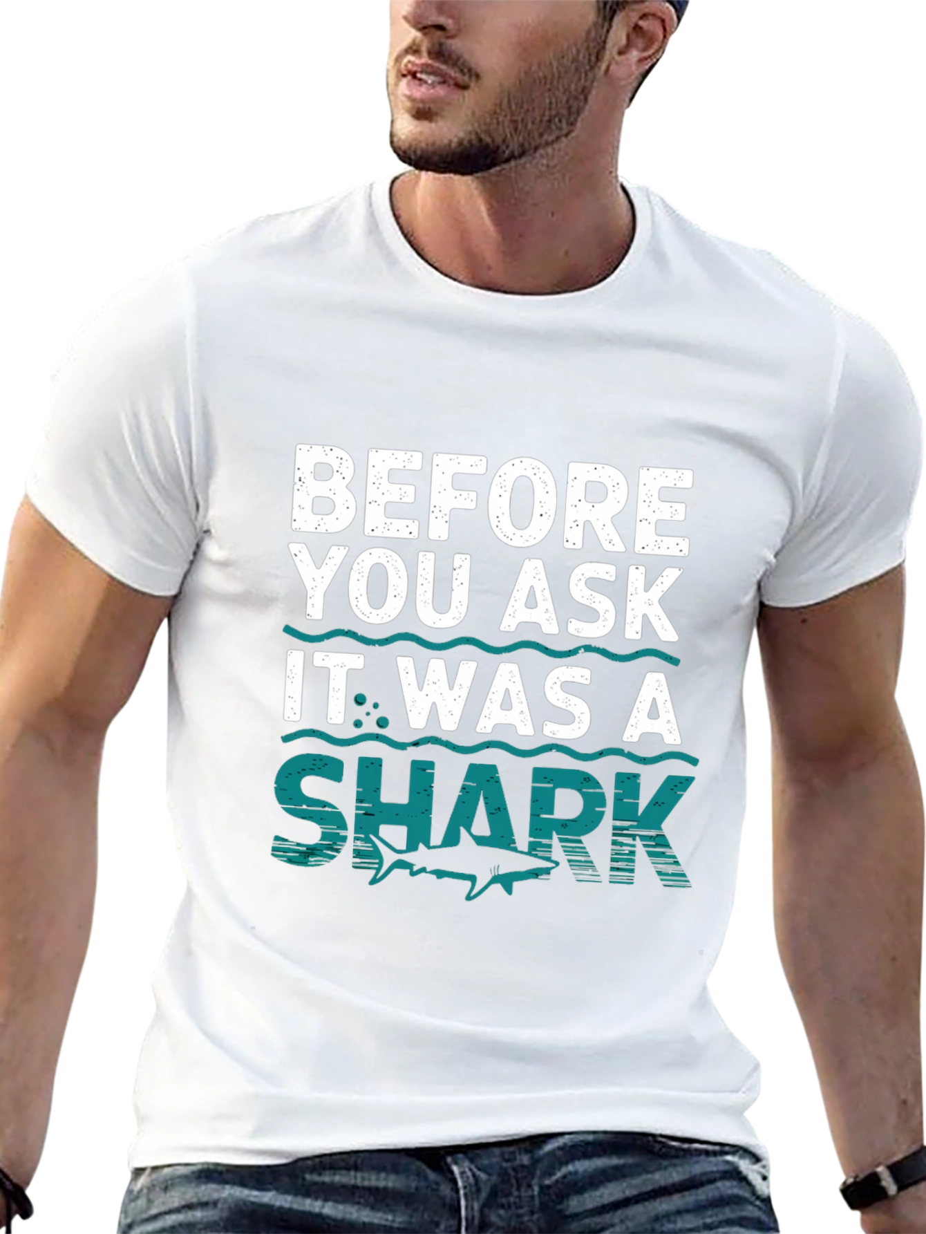 Funny Shark T-Shirt - Before You Ask