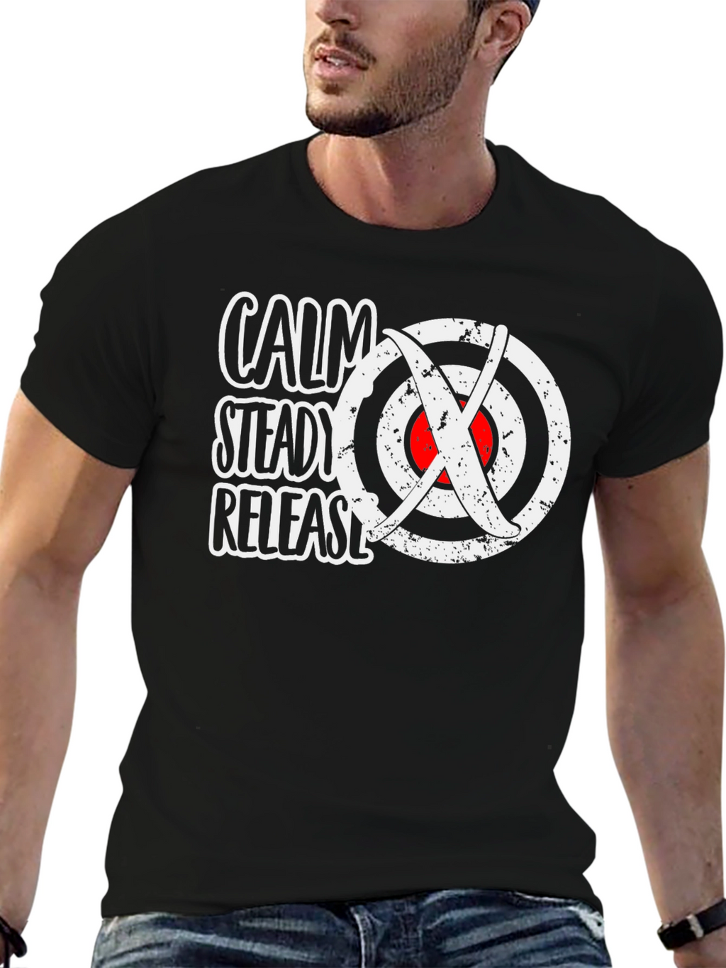 Calm Steady Release Archery Target Graphic T-Shirt