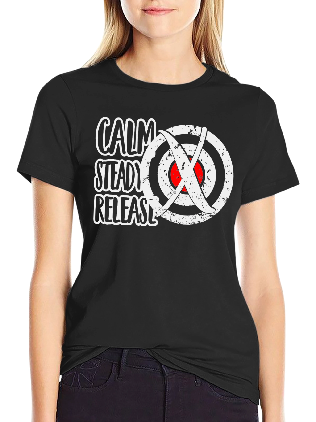 Calm Steady Release Archery Target Graphic T-Shirt