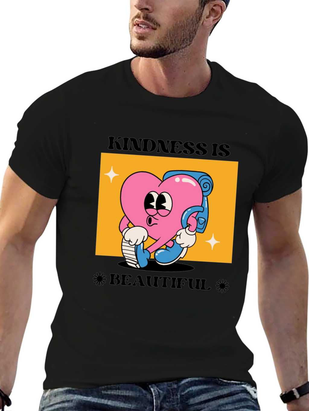 Kindness Is Beautiful Black Graphic Tee