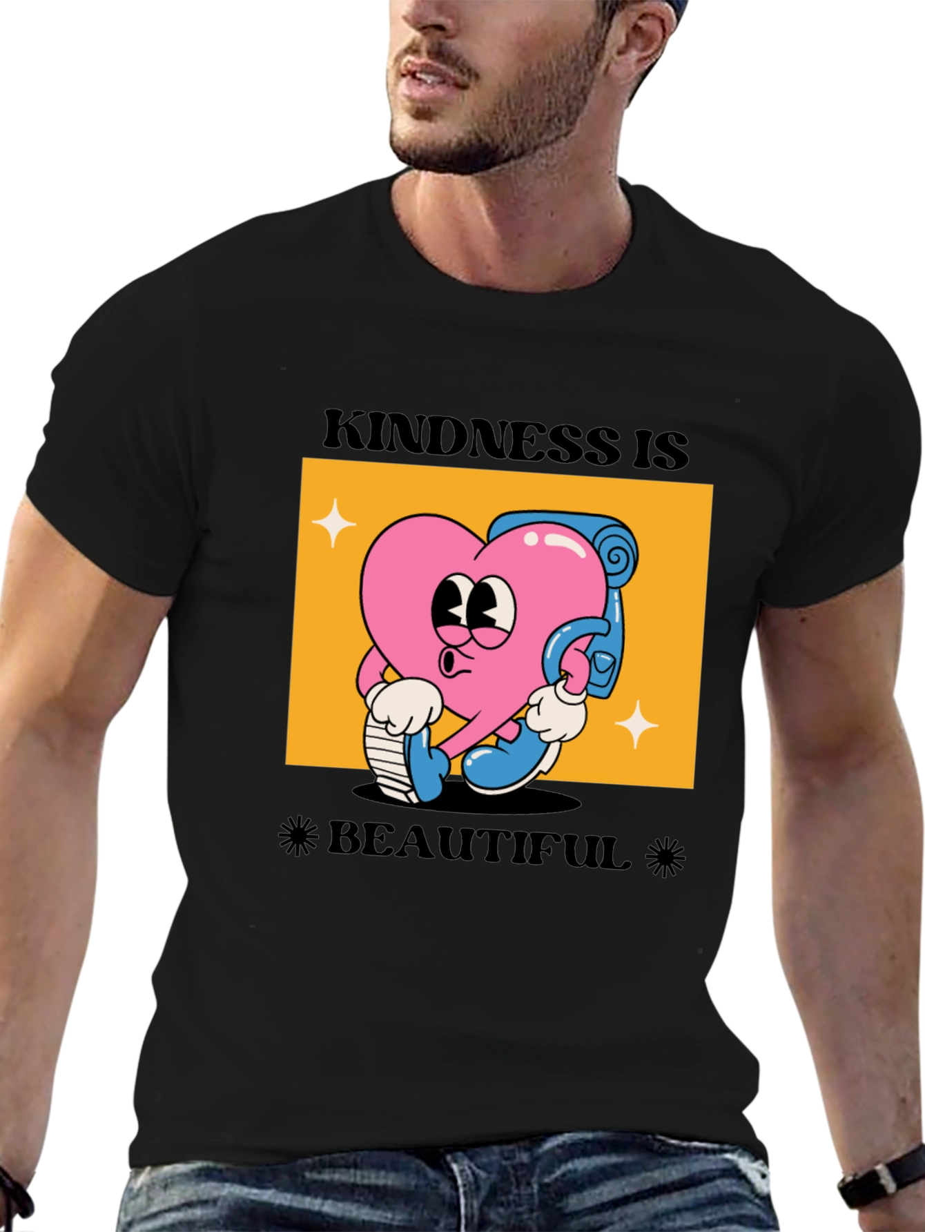 Kindness Is Beautiful Black Graphic Tee