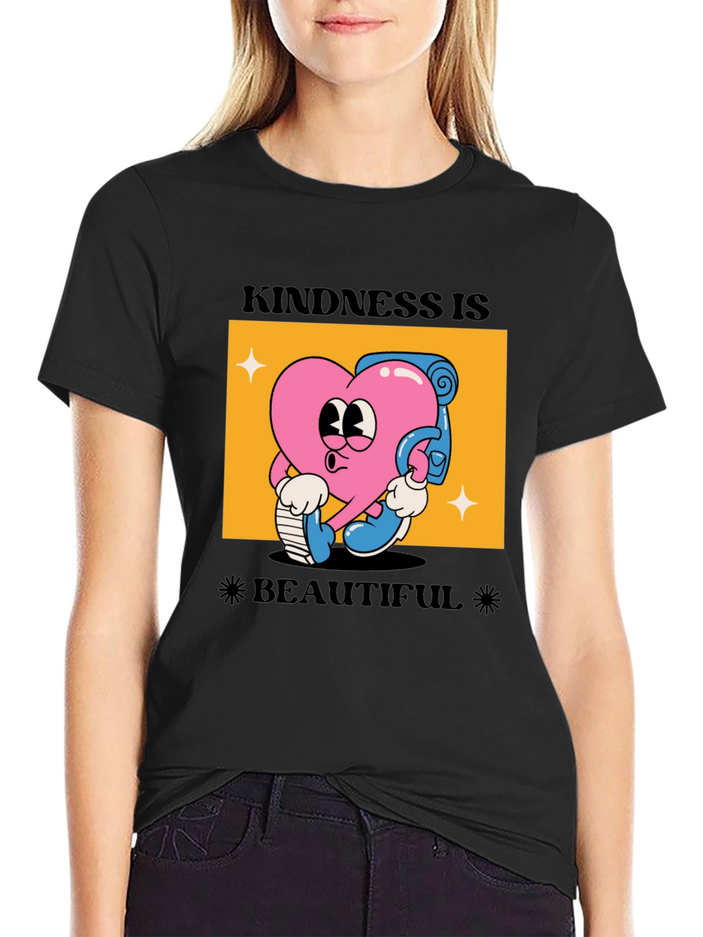 Kindness Is Beautiful Black Graphic Tee