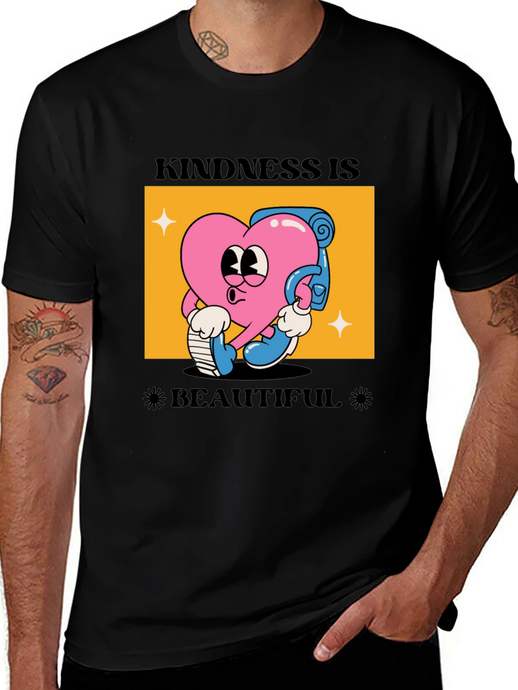 Kindness Is Beautiful Black Graphic Tee