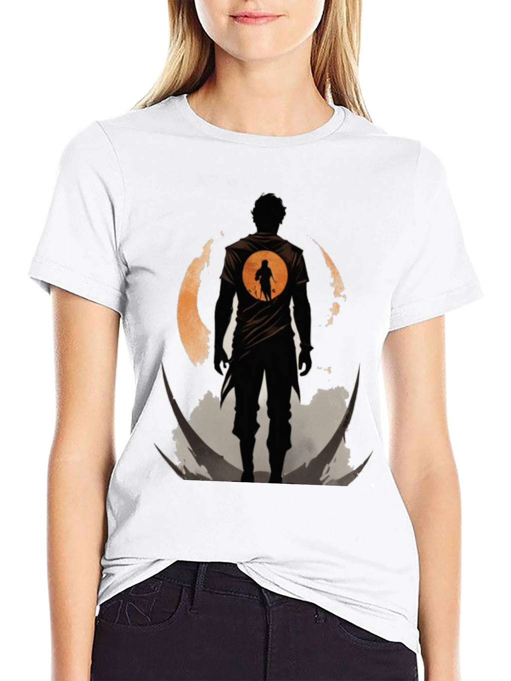 Silhouette Warrior T-Shirt - Graphic Print Tee