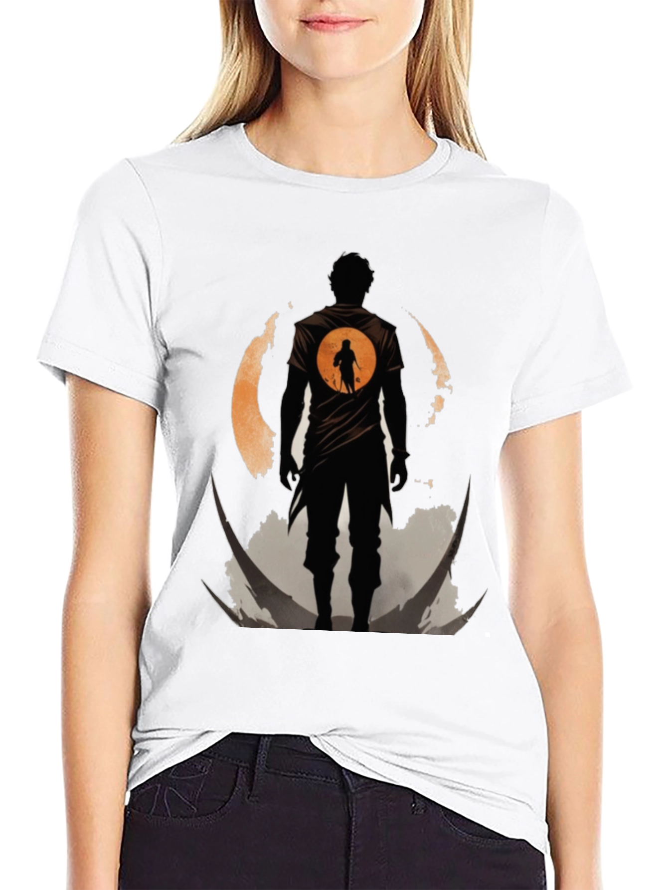 Silhouette Warrior T-Shirt - Graphic Print Tee