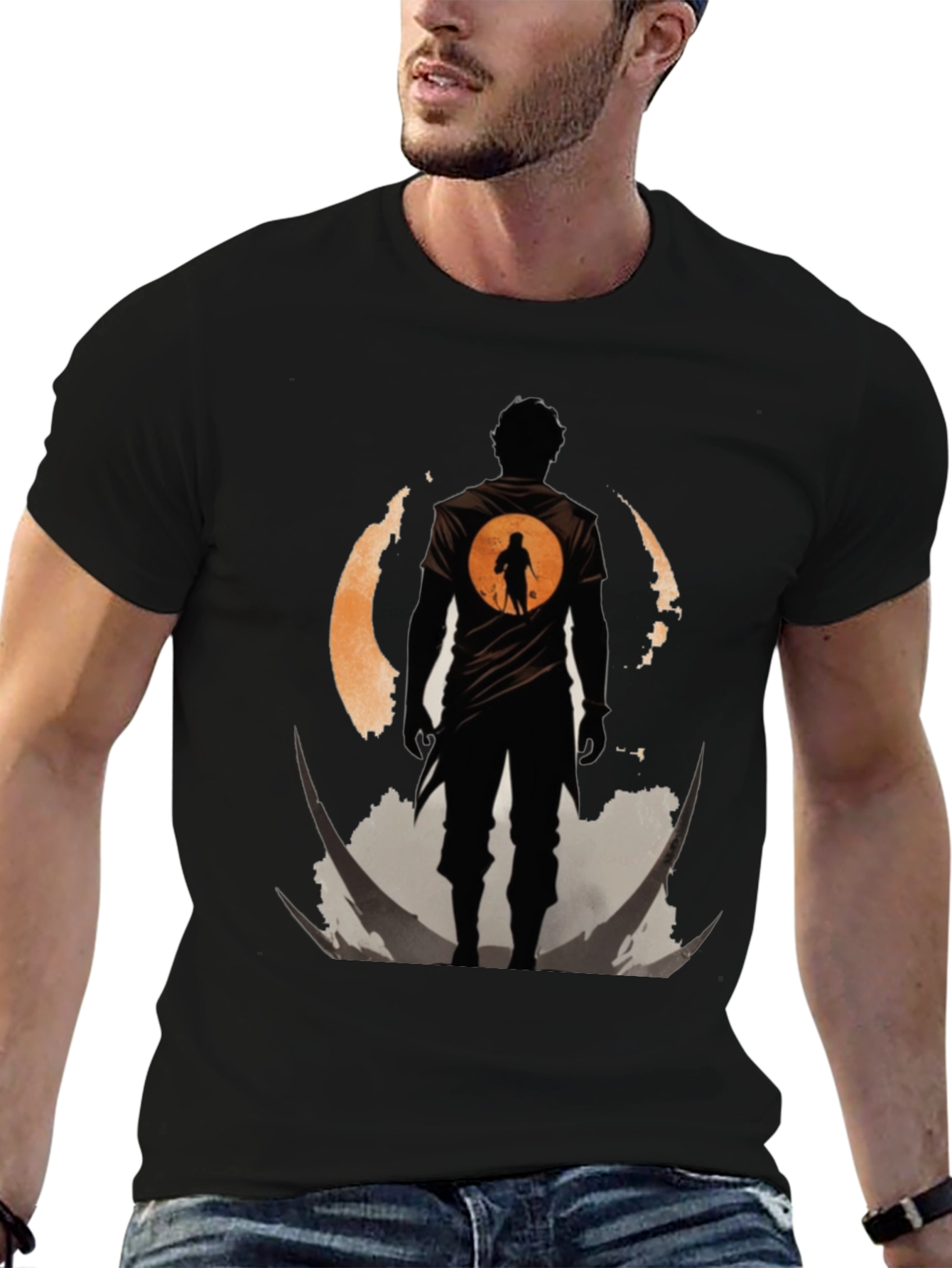 Silhouette Warrior T-Shirt - Graphic Print Tee